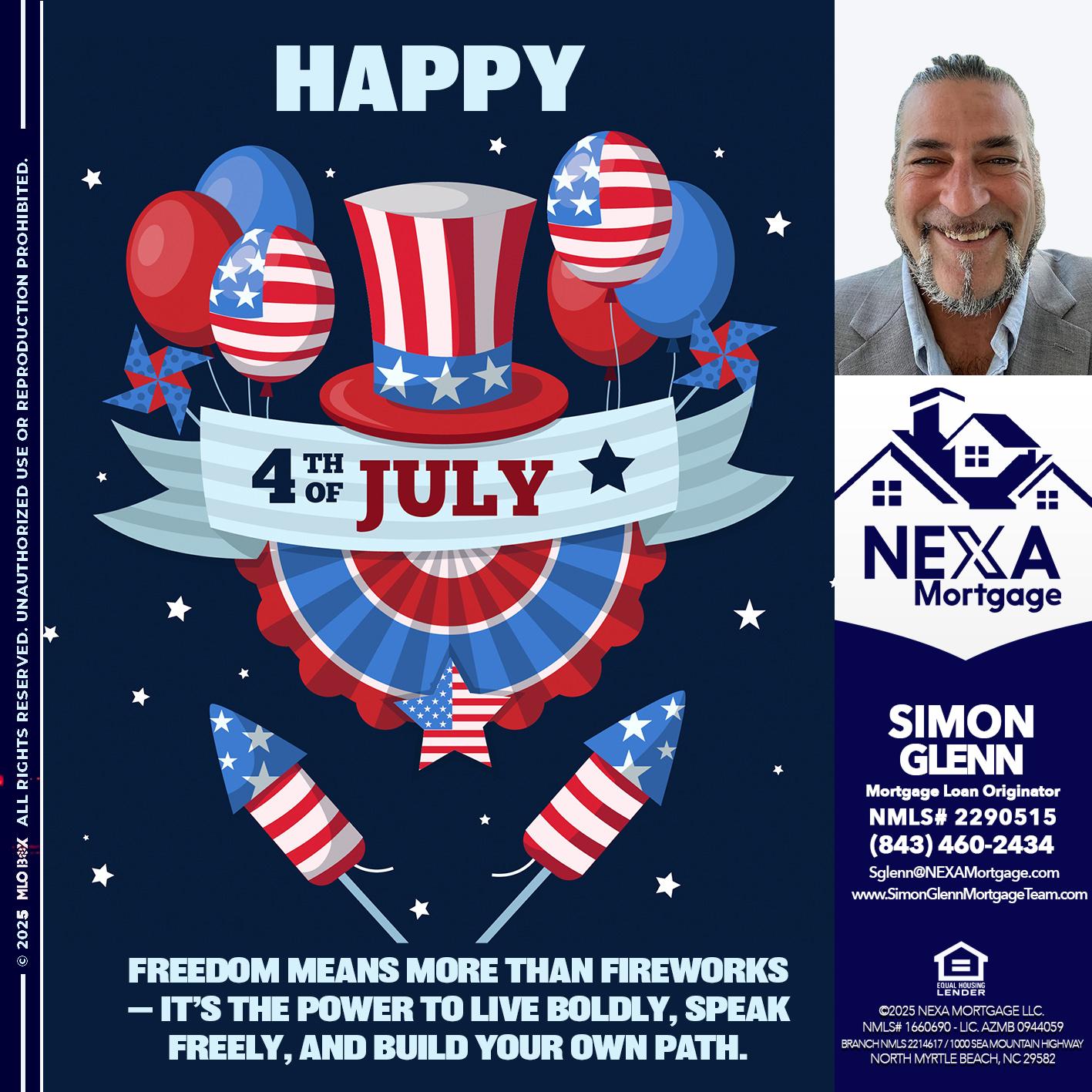 HAPPY 4TH OF JULY - Simon Glenn -Mortgage Broker Loan Originator