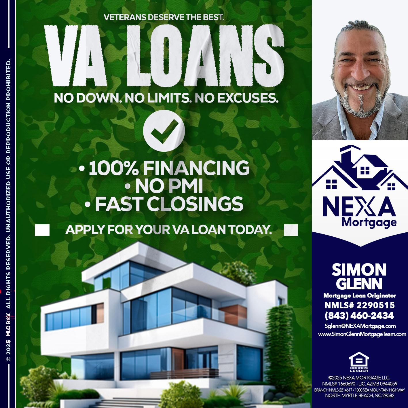 VA LOANS - Simon Glenn -Mortgage Broker Loan Originator