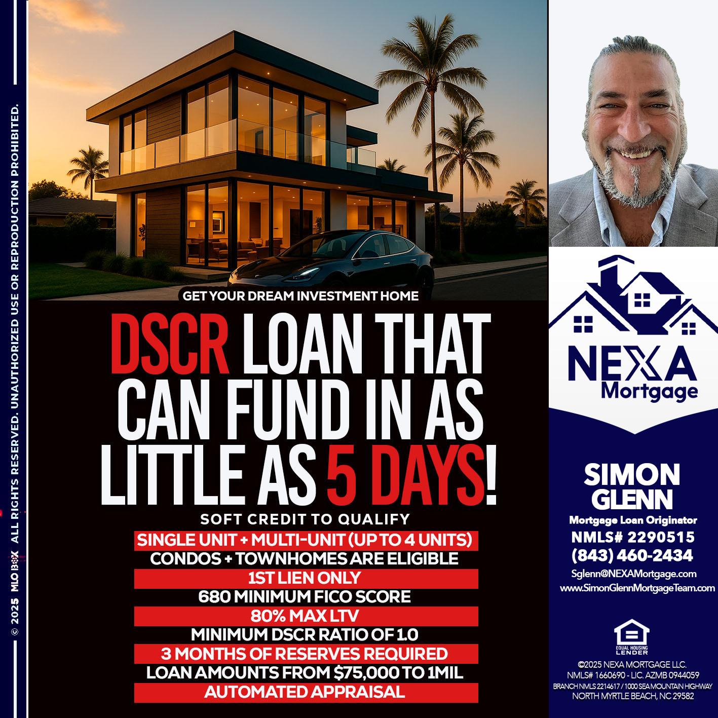 DSCR LOAN - Simon Glenn -Mortgage Broker Loan Originator