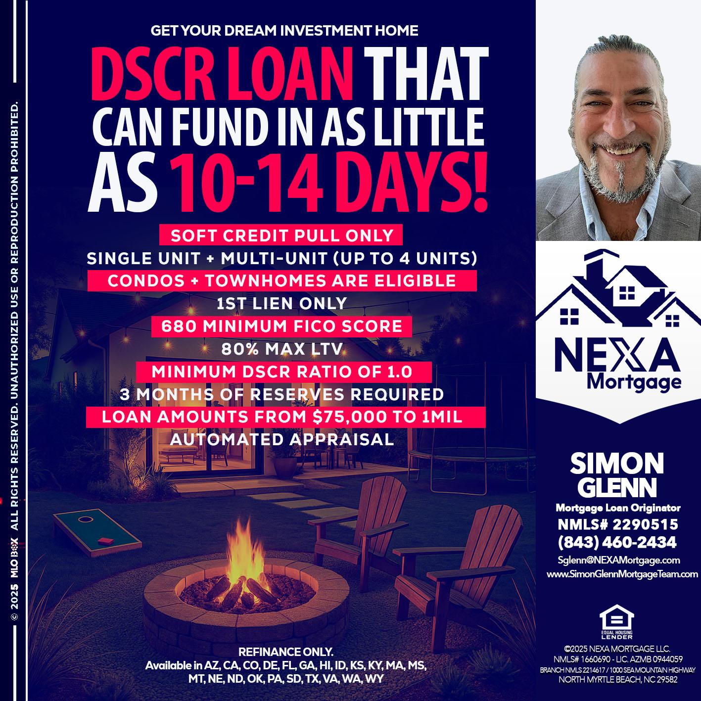 DSCR LOAN - Simon Glenn -Mortgage Broker Loan Originator