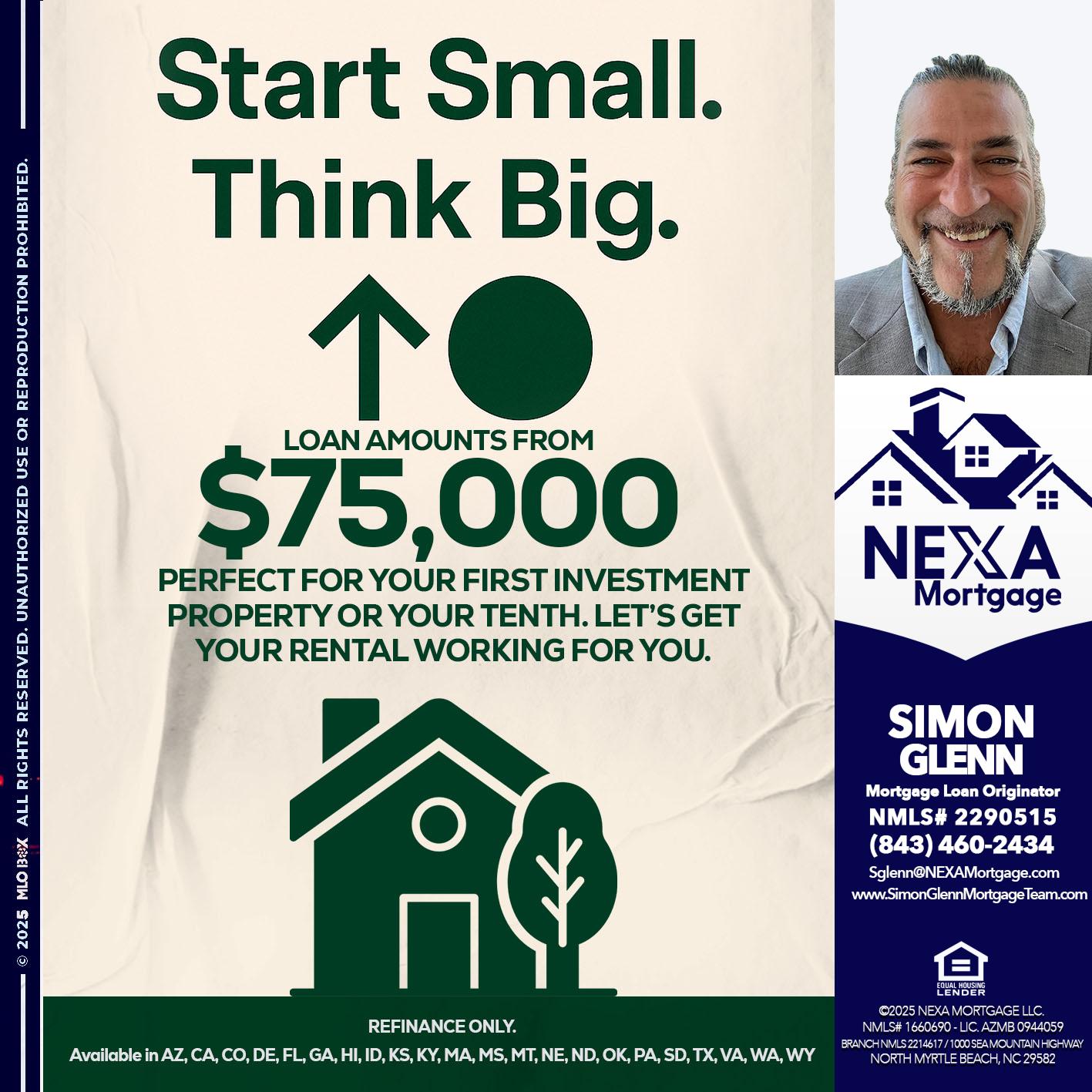 START SMALL - Simon Glenn -Mortgage Broker Loan Originator
