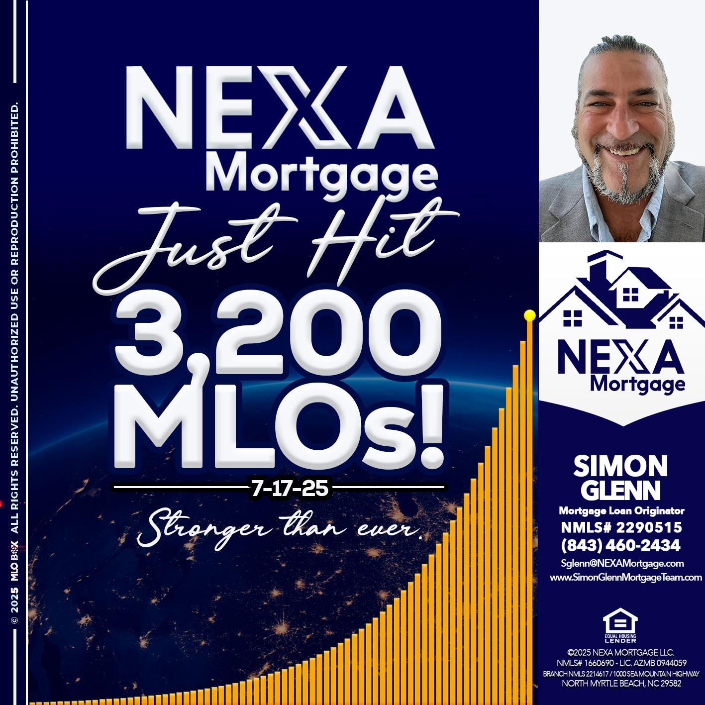 JUST HIT 3,200 MLOs - Simon Glenn -Mortgage Broker Loan Originator
