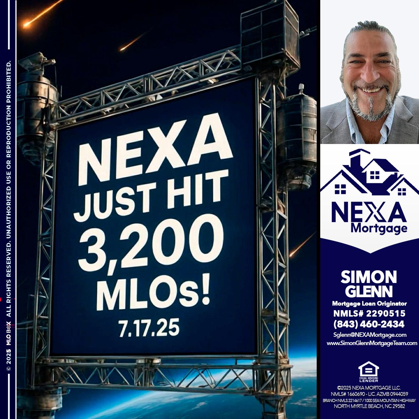 NEXA JUST HIT 3,200 - Simon Glenn -Mortgage Broker Loan Originator