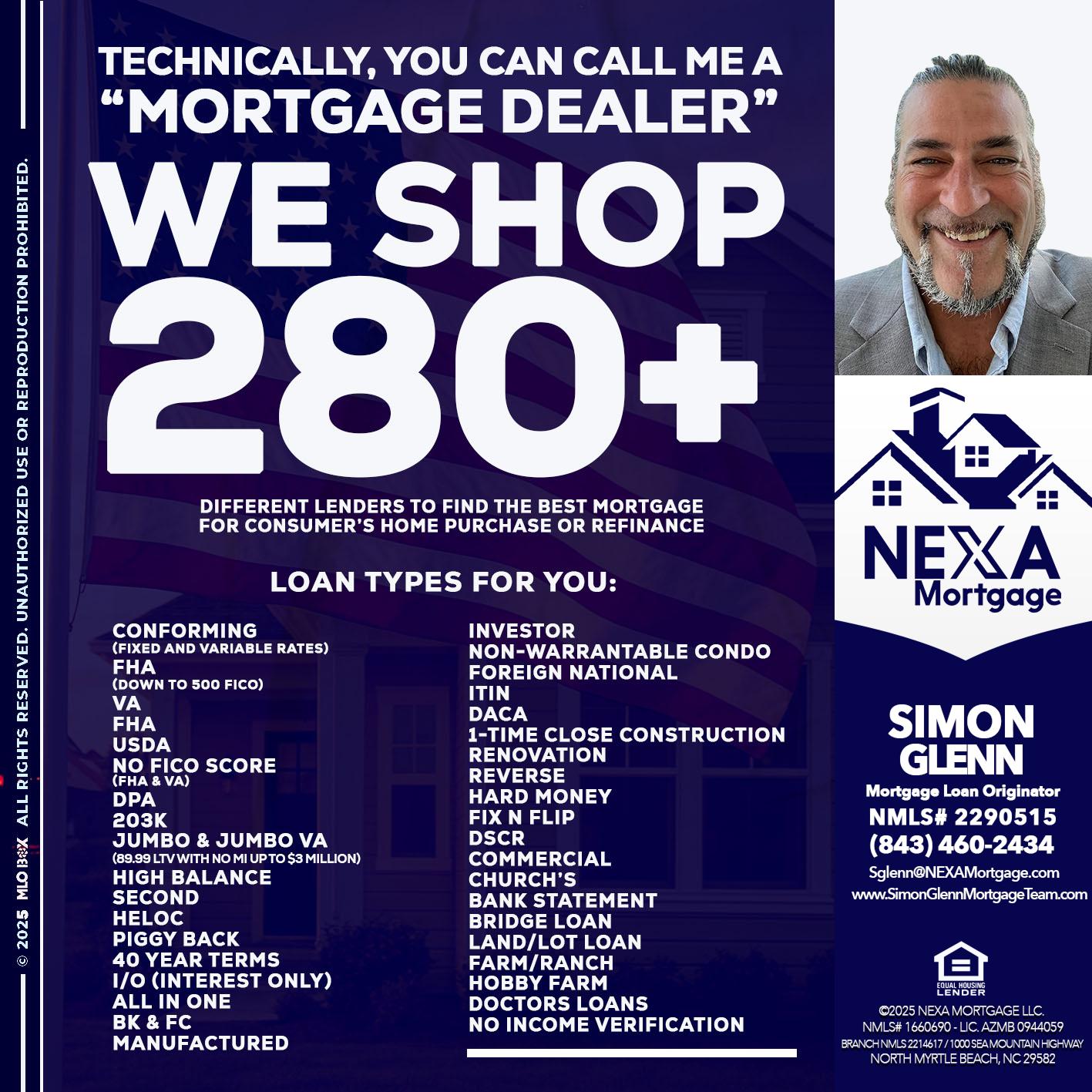 WE SHOP 280 + - Simon Glenn -Mortgage Broker Loan Originator