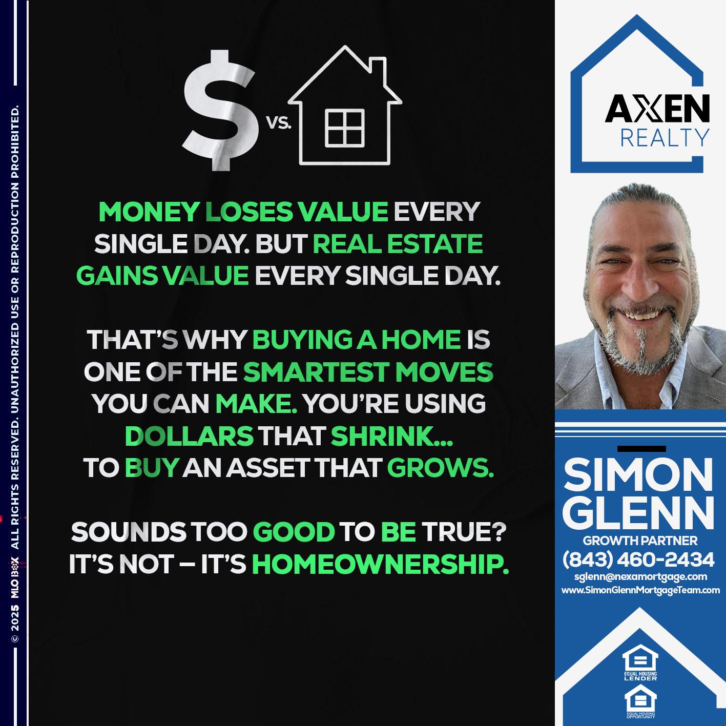 money loses value - Simon Glenn -Mortgage Broker Loan Originator
