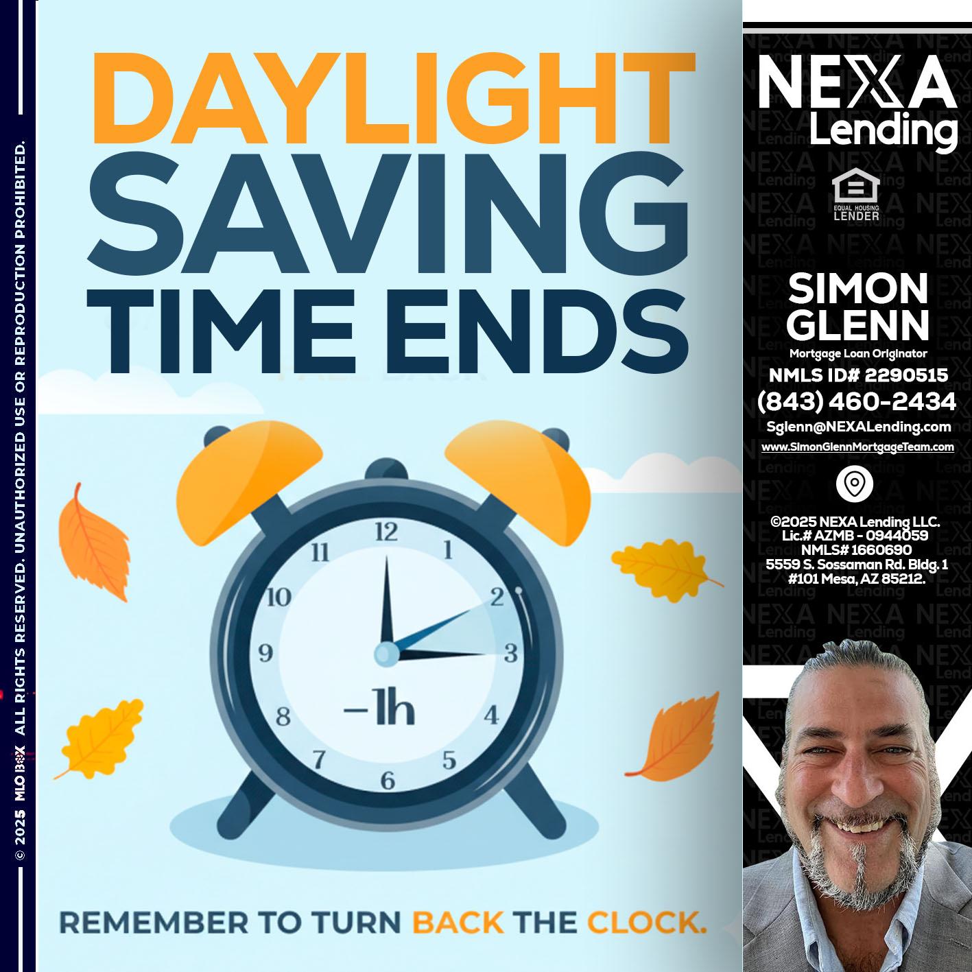 daylight saving - Simon Glenn -Mortgage Broker Loan Originator