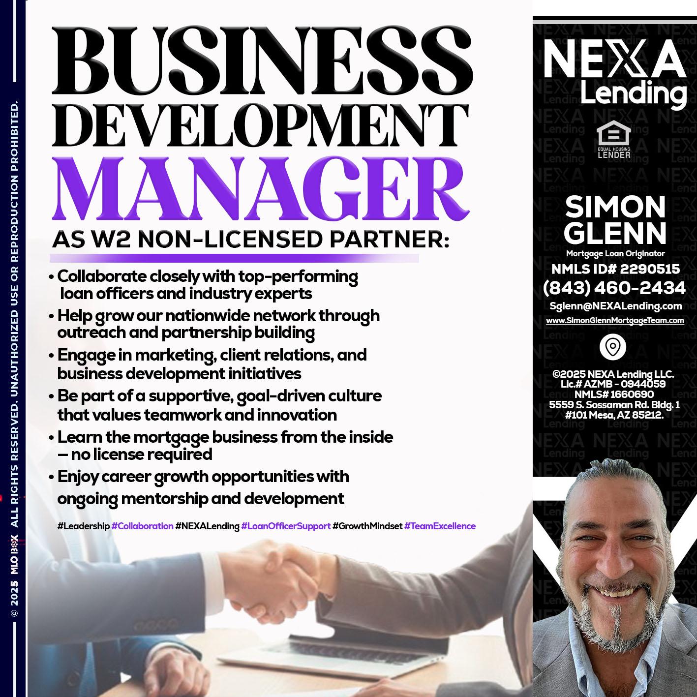 business development - Simon Glenn -Mortgage Broker Loan Originator