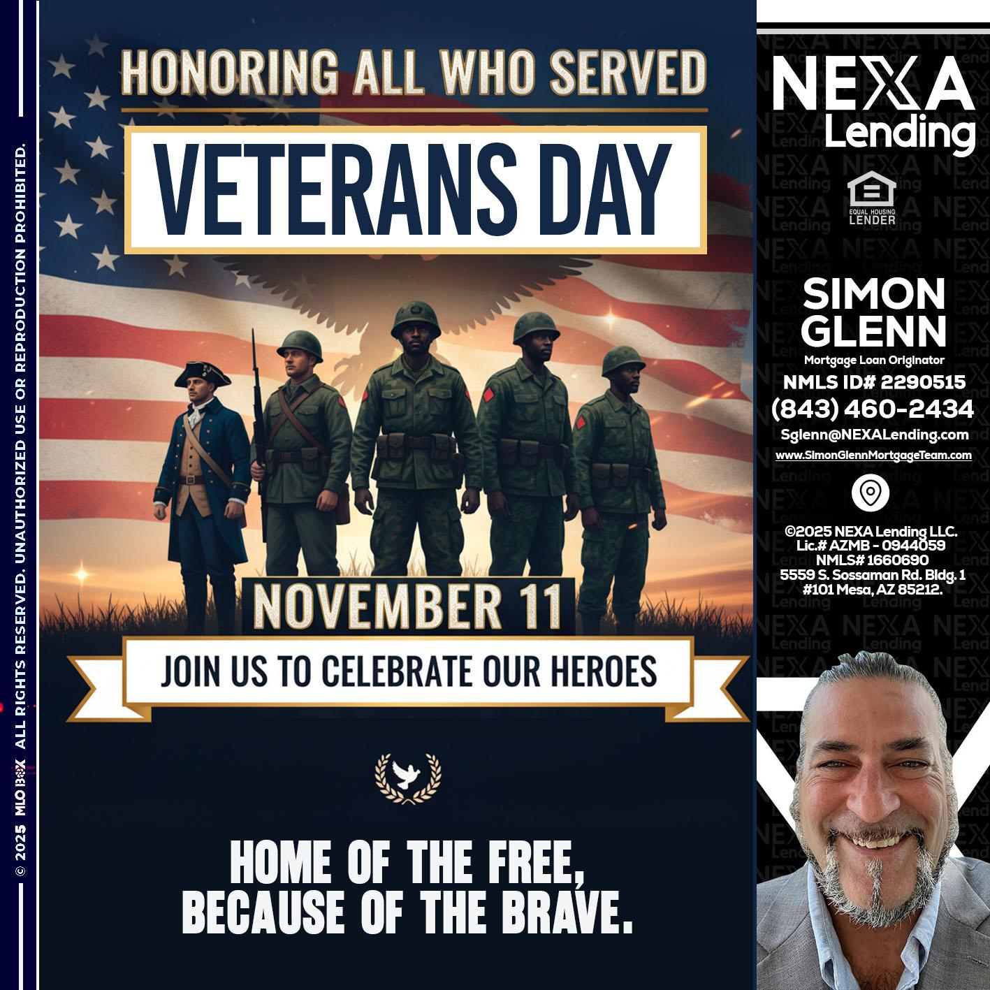 VETERANS DAY - Simon Glenn -Mortgage Broker Loan Originator