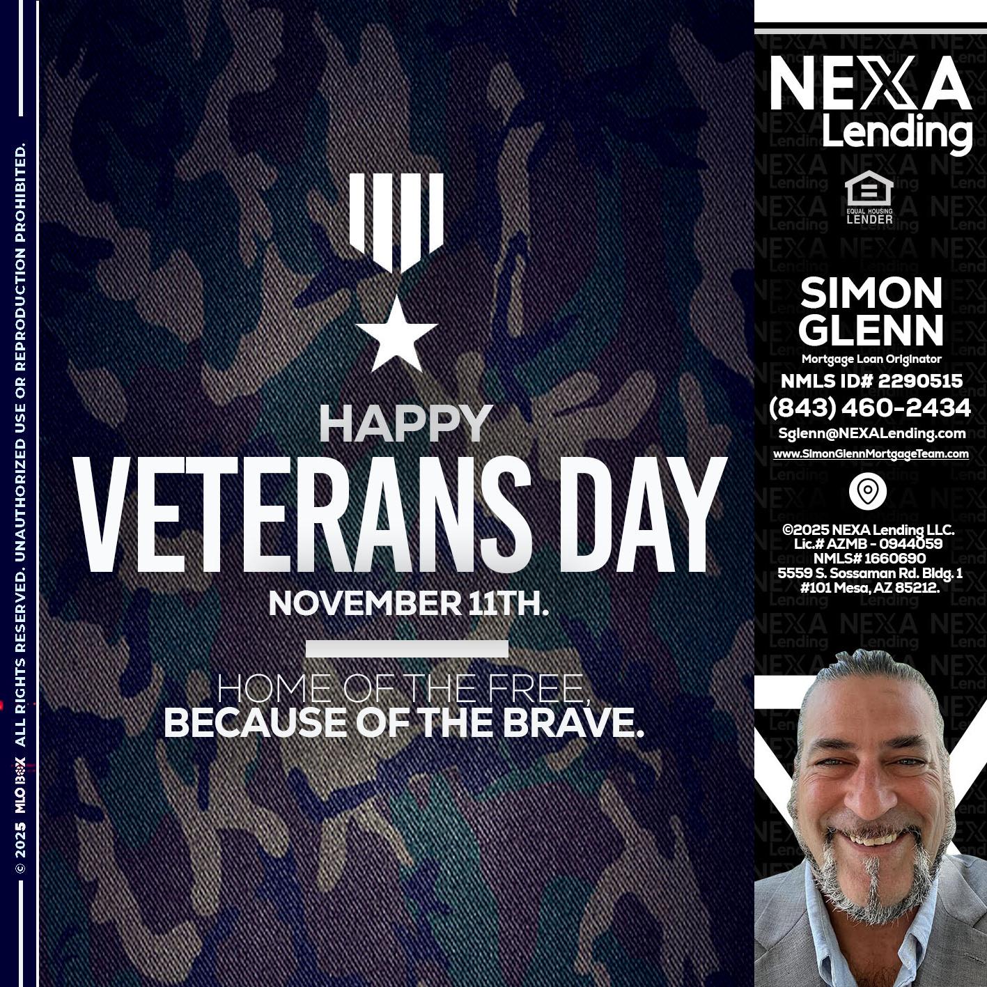 VETERANS DAY - Simon Glenn -Mortgage Broker Loan Originator