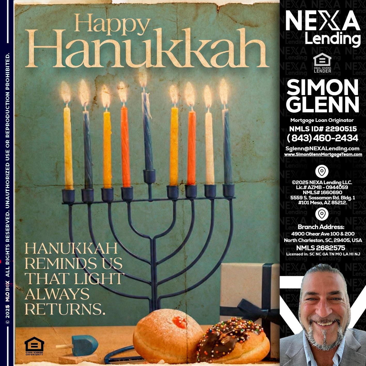 HAPPY HANUKKAH - Simon Glenn -Mortgage Broker Loan Originator