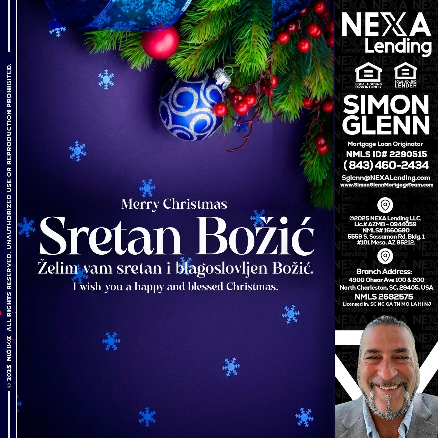 Sretan Božić - Simon Glenn -Mortgage Broker Loan Originator