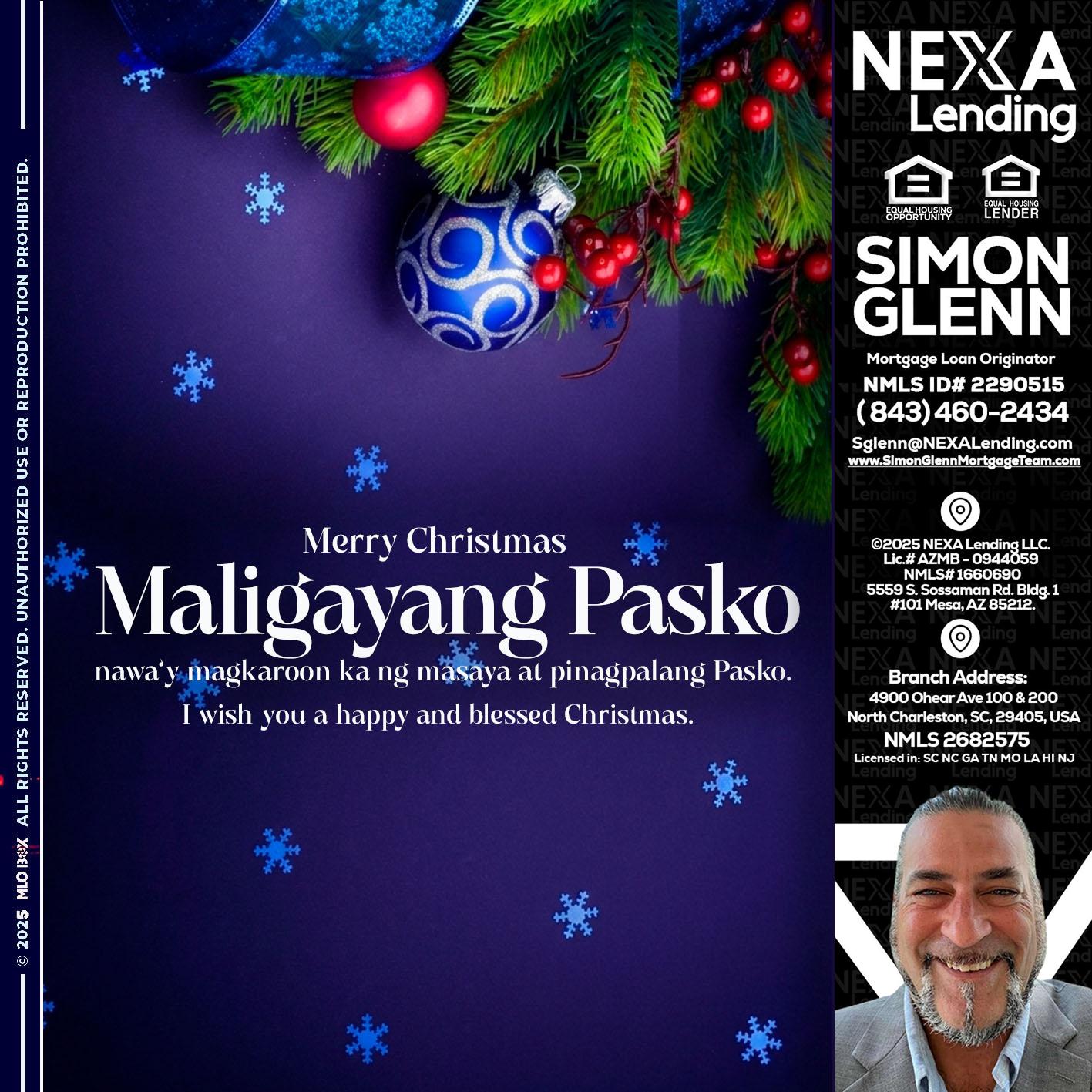 Maligayang Pasko - Simon Glenn -Mortgage Broker Loan Originator