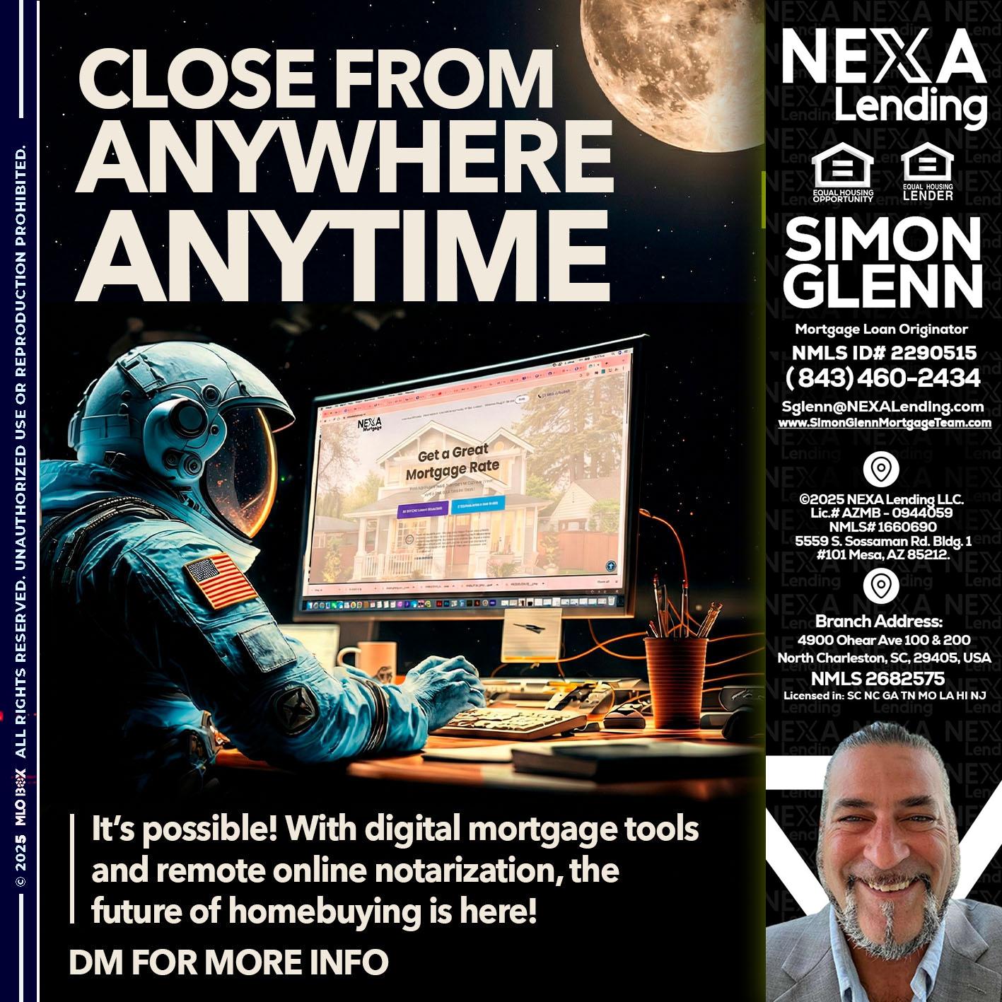 close from - Simon Glenn -Mortgage Broker Loan Originator