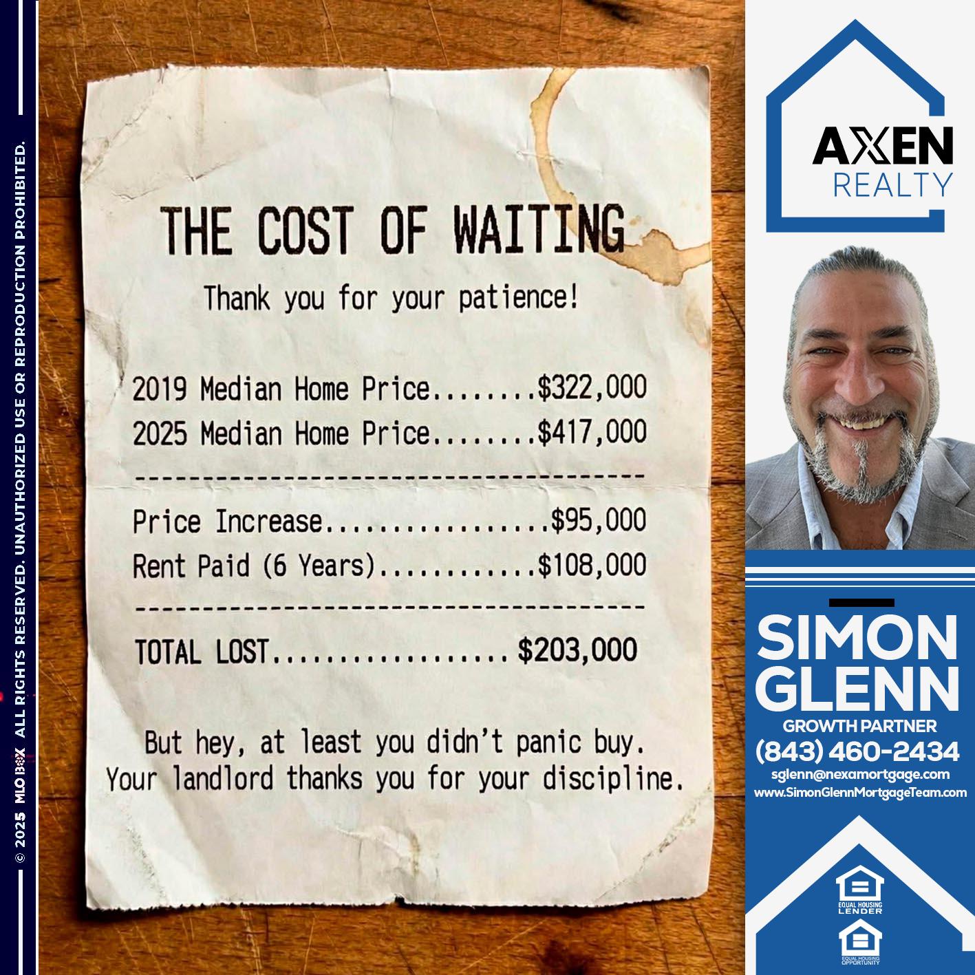 the cost of waiting - Simon Glenn -Mortgage Broker Loan Originator