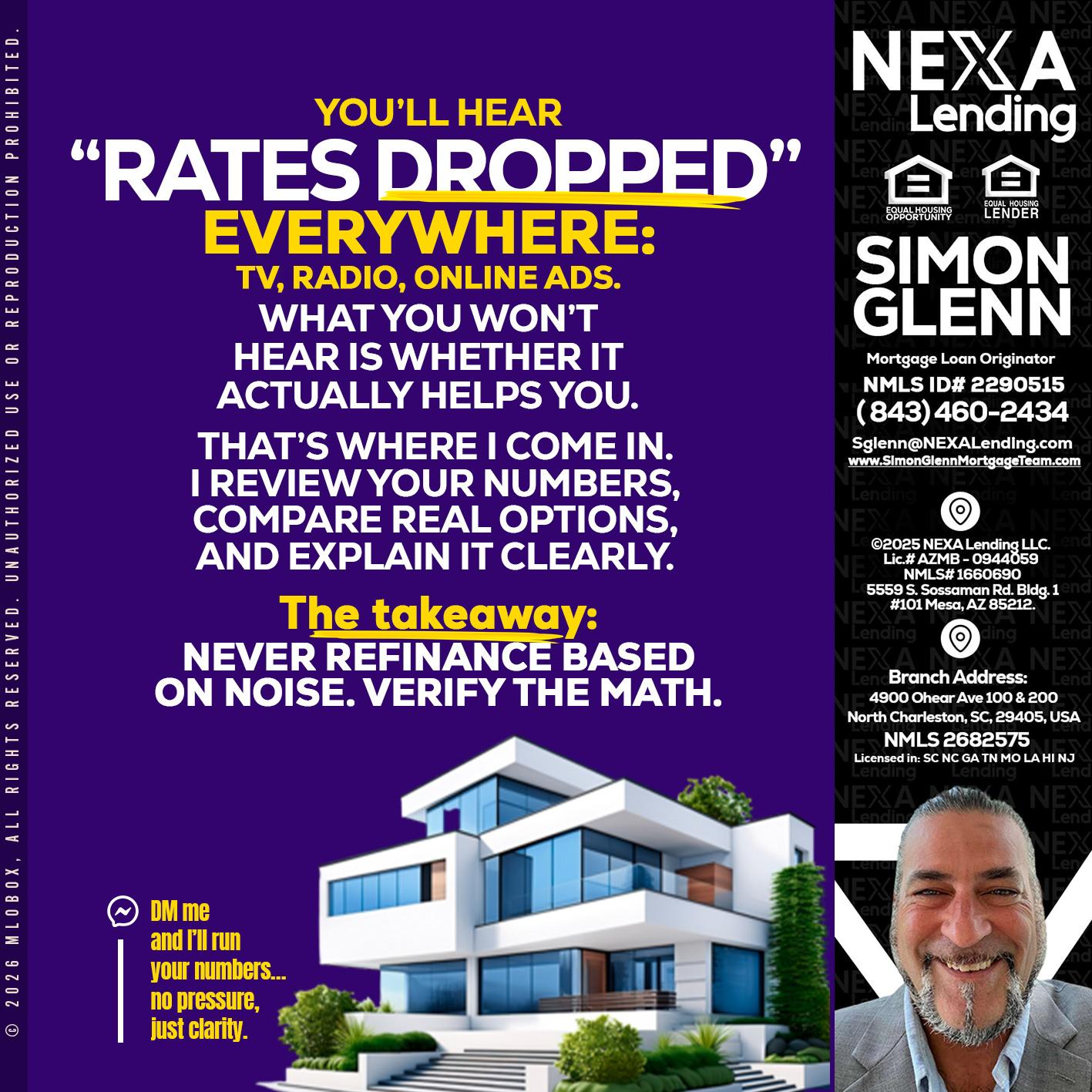 RATES DOPPED - Simon Glenn -Mortgage Broker Loan Originator