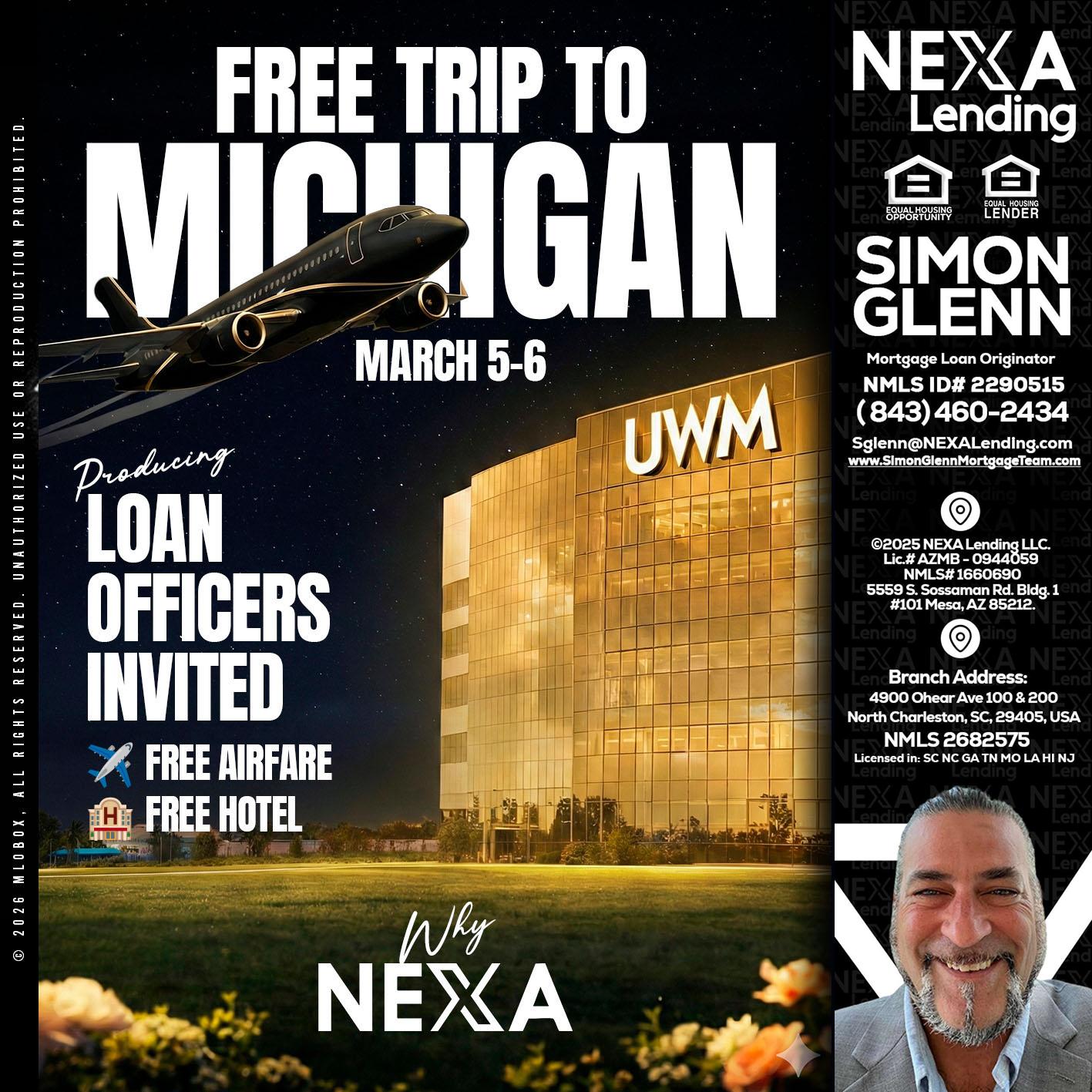 free Michigan trip - Simon Glenn -Mortgage Broker Loan Originator