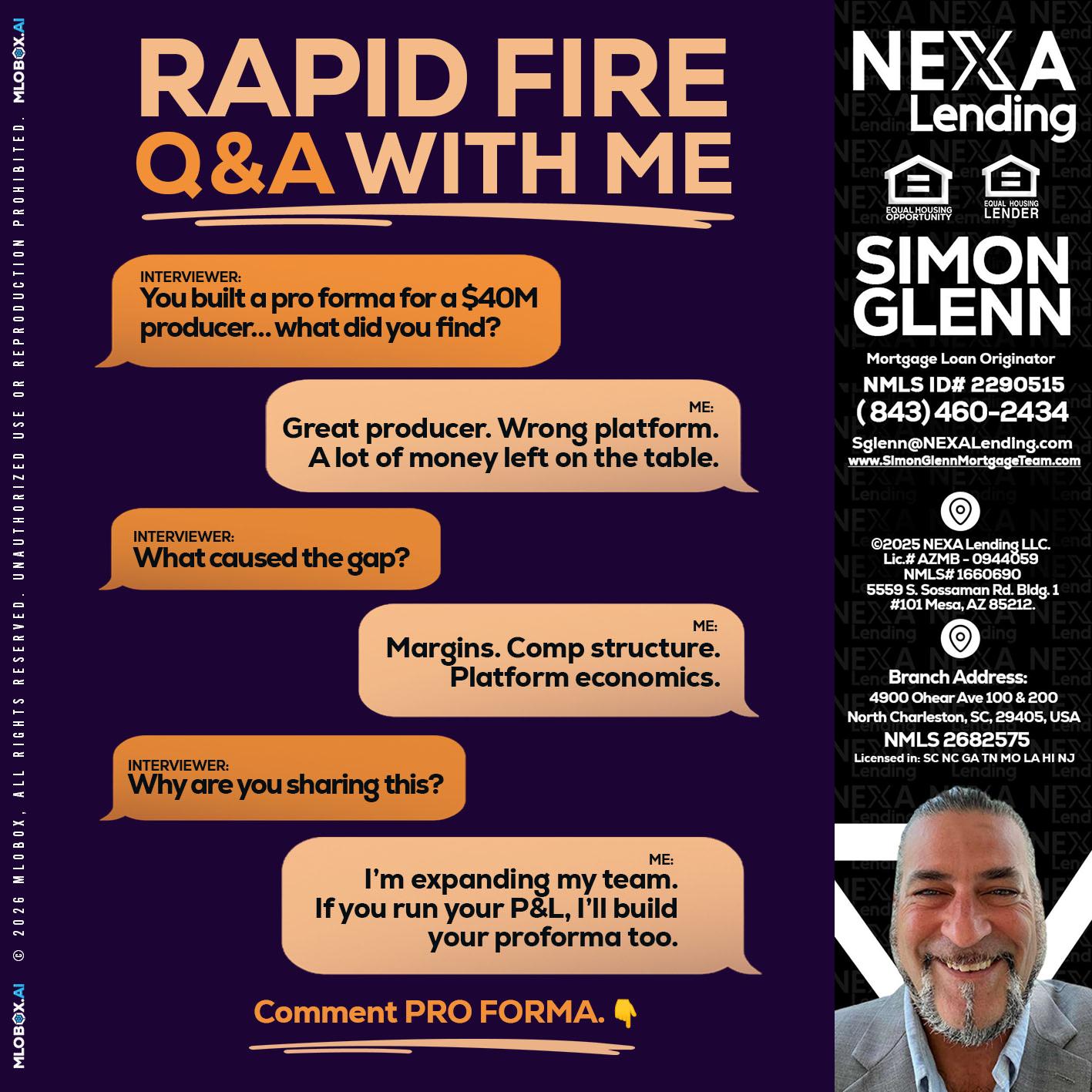 RAPID FIRE - Simon Glenn -Mortgage Broker Loan Originator