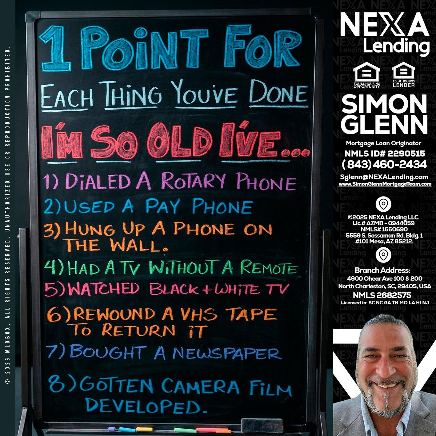 1 point for - Simon Glenn -Mortgage Broker Loan Originator