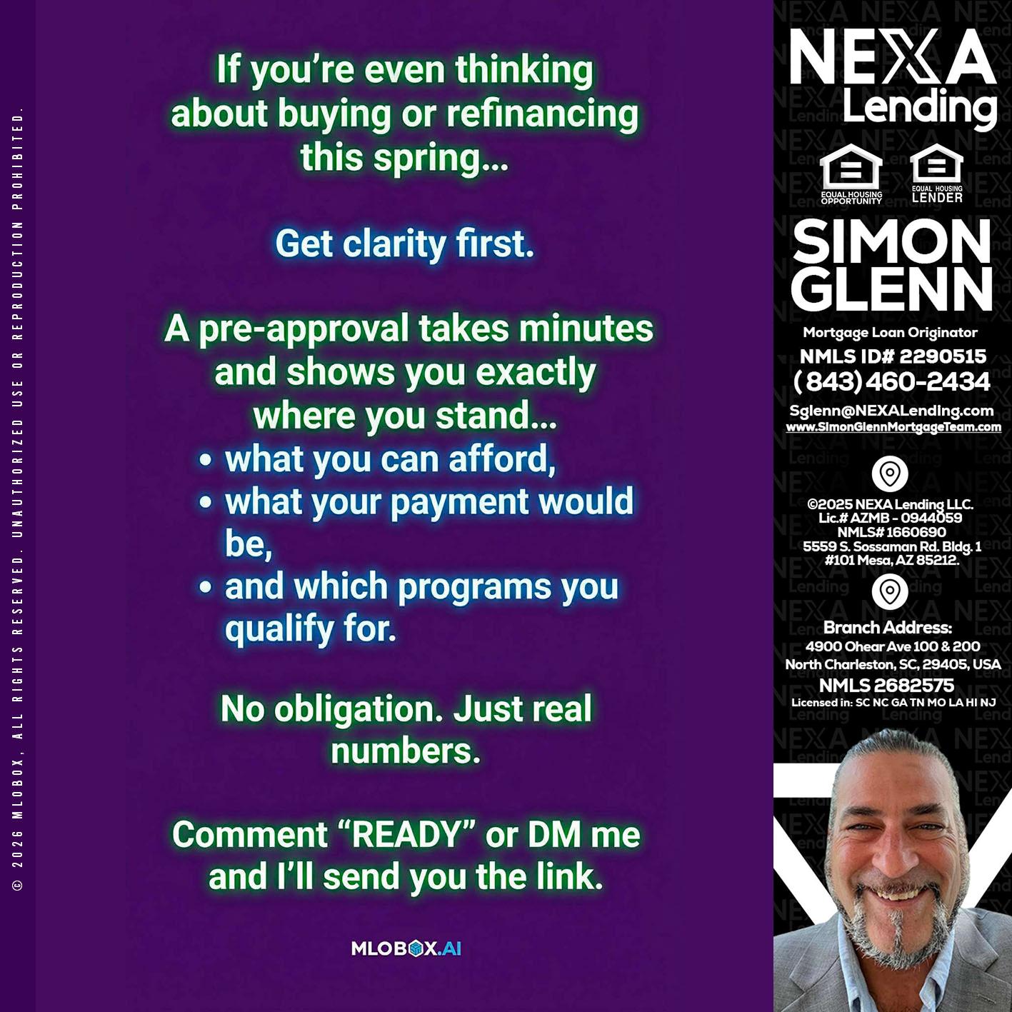 IF YOU THINKING - Simon Glenn -Mortgage Broker Loan Originator