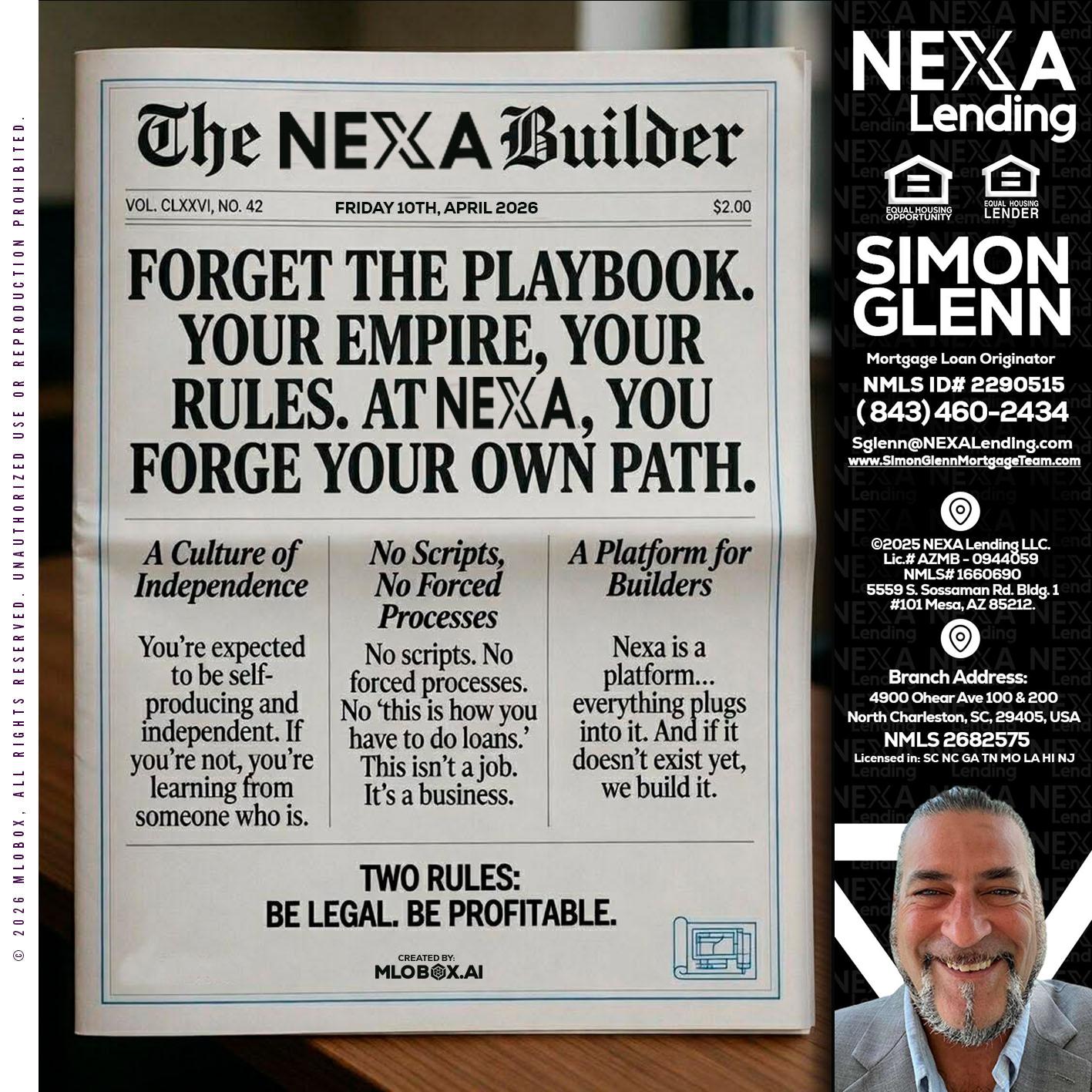 THE NEXA BUILDER - Simon Glenn -Mortgage Broker Loan Originator