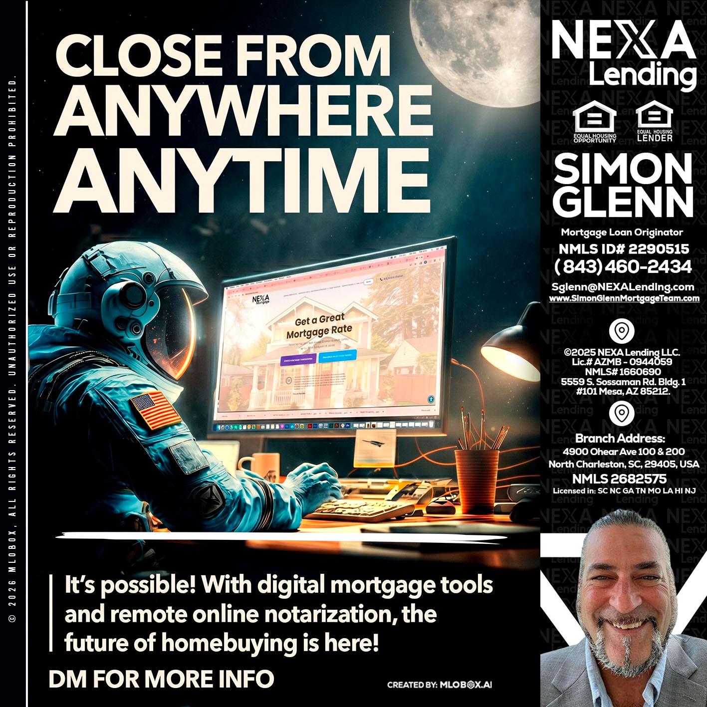 CLOSE FROM - Simon Glenn -Mortgage Broker Loan Originator