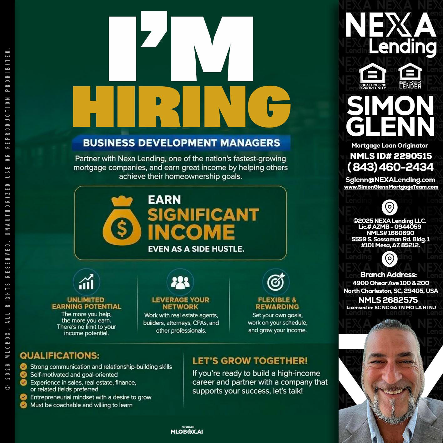 IM HIRING - Simon Glenn -Mortgage Broker Loan Originator