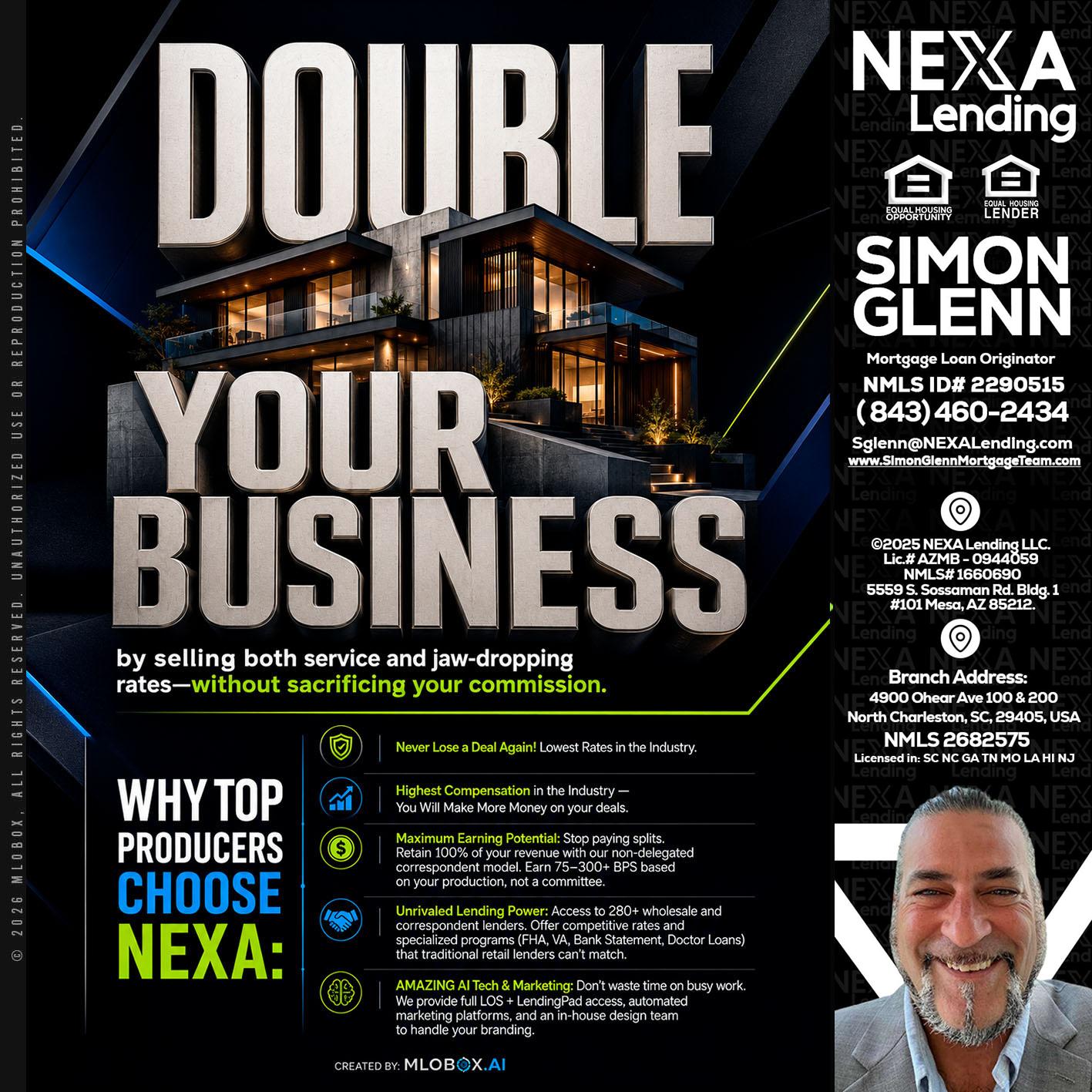 DOUBLE YOUR BUSINESS - Simon Glenn -Mortgage Broker Loan Originator
