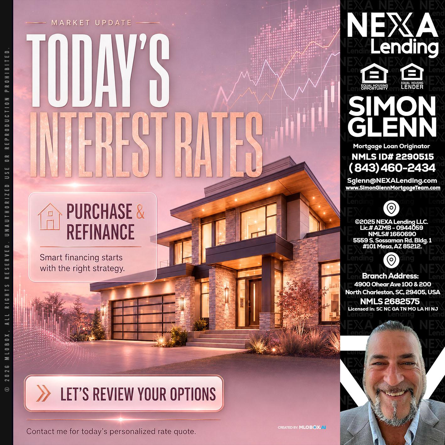 todays interest rates - Simon Glenn -Mortgage Broker Loan Originator
