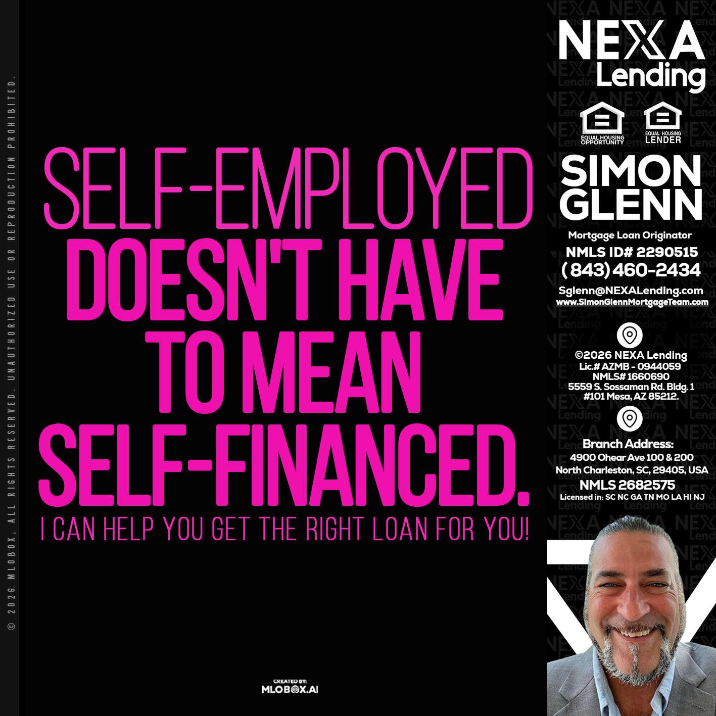 self employed - Simon Glenn -Mortgage Broker Loan Originator