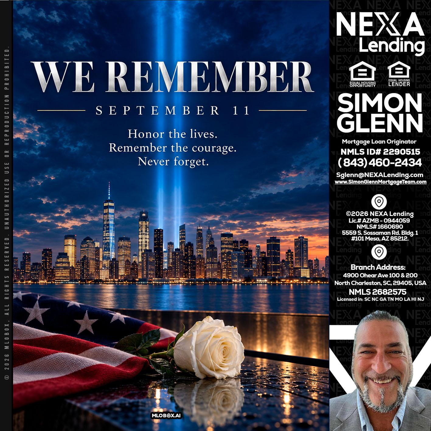 WE REMEMBER - Simon Glenn -Mortgage Broker Loan Originator