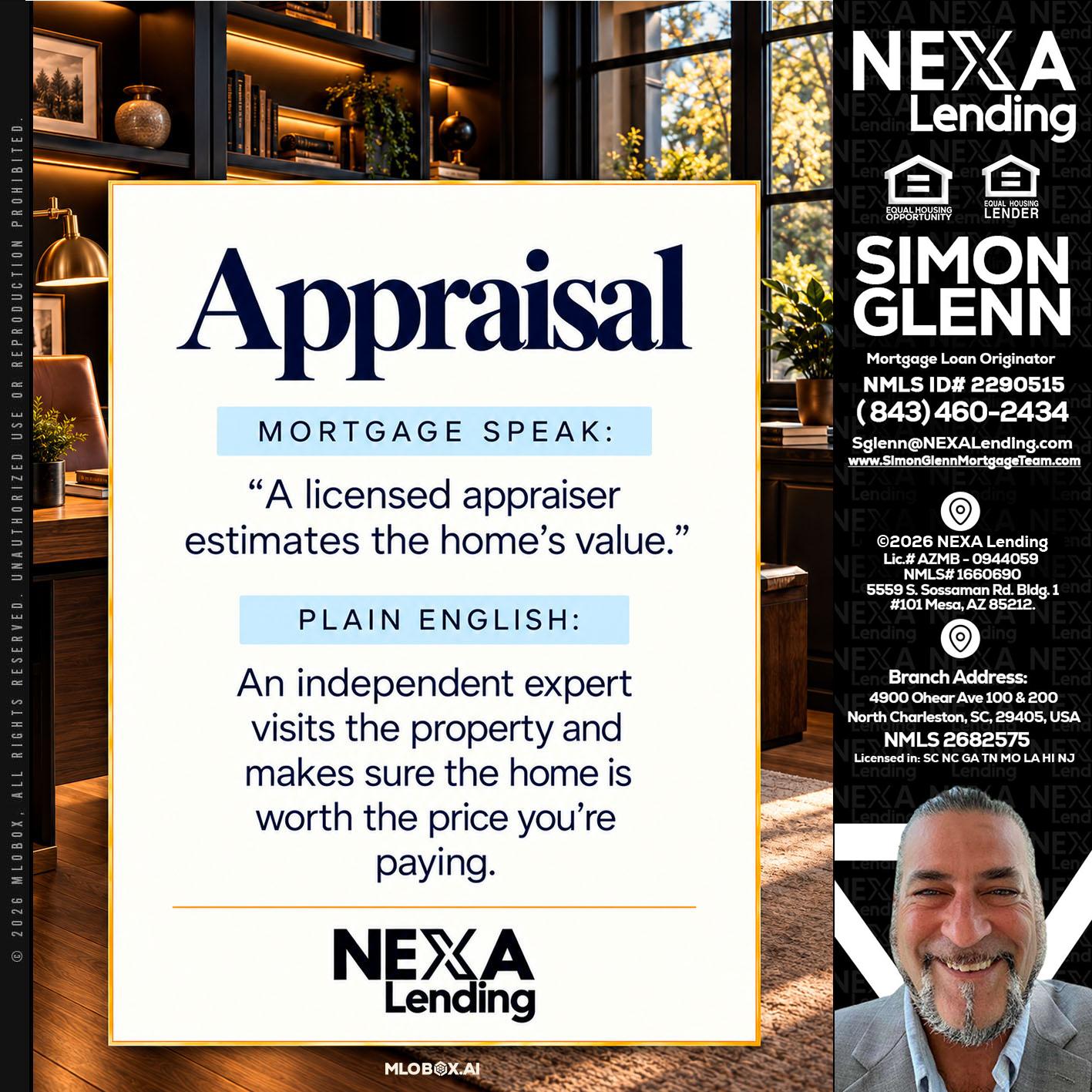 appraisal - Simon Glenn -Mortgage Broker Loan Originator