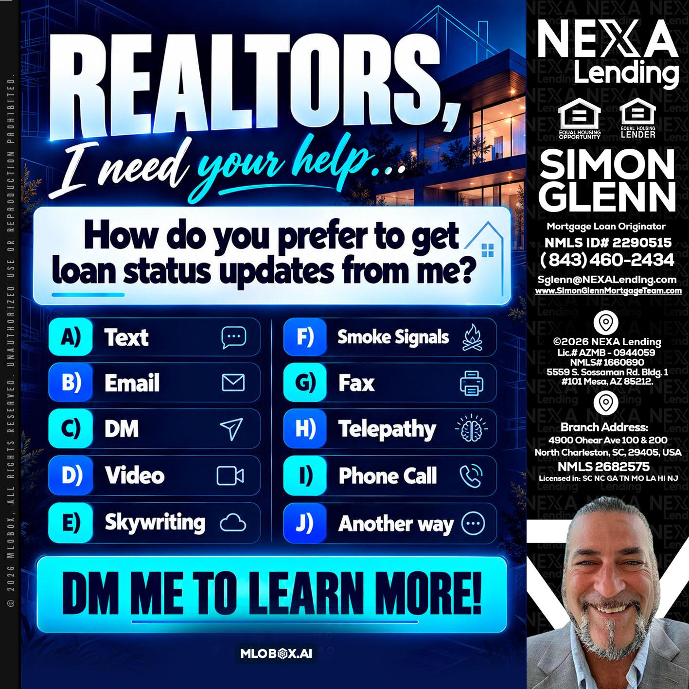 REALTORS - Simon Glenn -Mortgage Broker Loan Originator