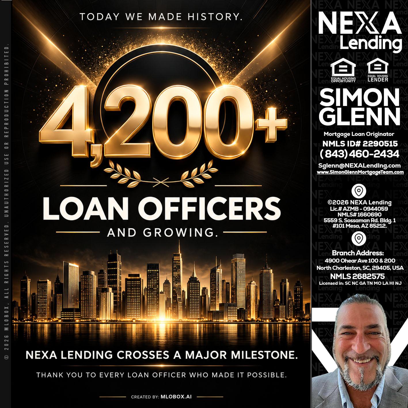 4200+. MLOs - Simon Glenn -Mortgage Broker Loan Originator